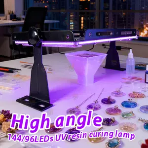 Upgraded High-Angle Stand UV Resin Curing Lamp,  with 96/144 High Wattage LED Bulbs, with Switch, Suitable for Resin Molds, Jewelry Making, DIY Decor Christmas & Halloween gift