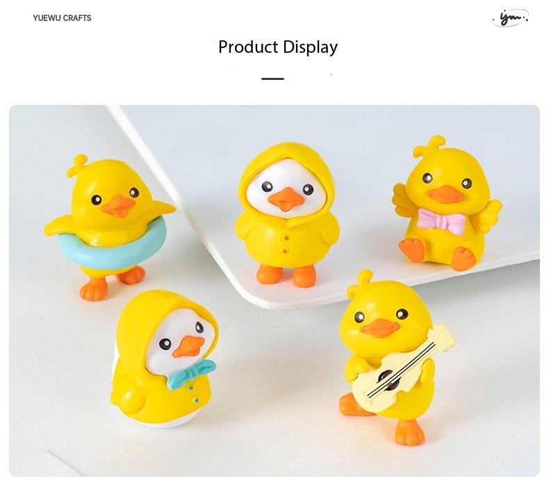 2026 Yellow Duck Car Dashboard Decor, 6PCS Cute Duck Car Dash Decorations, Rear View Mirror Ornament, Cute Cartoon Style Desk Companions Interior Accessories for Home Office