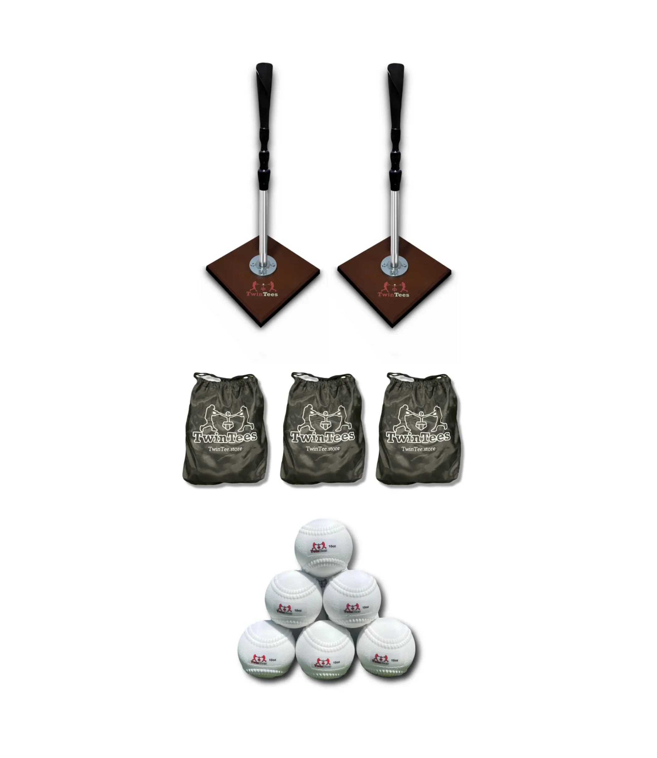 TwinTee Coach Bundle (Batting Tees + Plyo Balls)