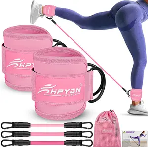 Ankle Resistance Bands with Cuffs Women Ankle Strap Band for Working Out - Ankle Resistance Bands for Glutes Hip & Leg Butt Training Workout Exercise Equipment