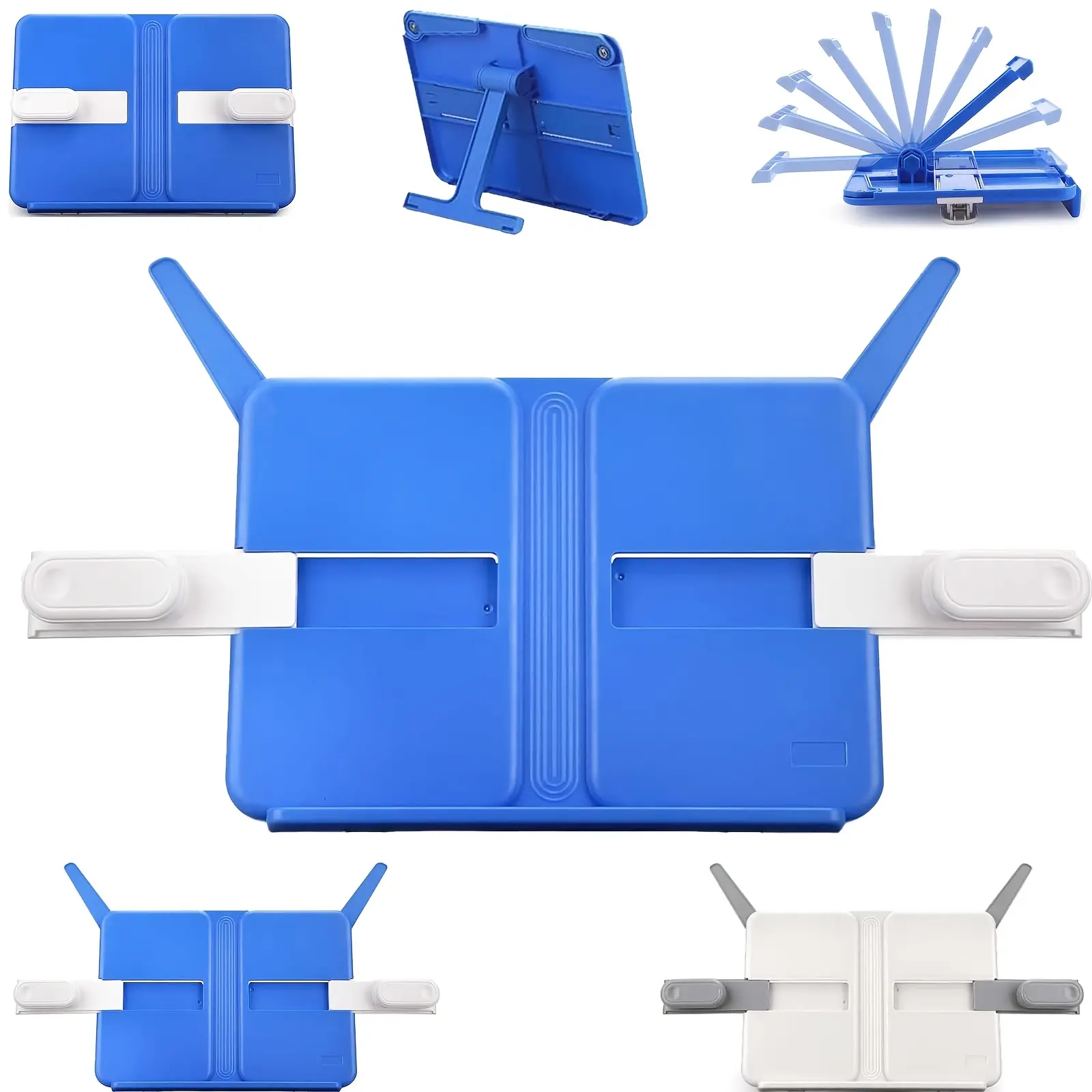 Foldable Adjustable Book Stand, Anti-Slip Stable Reading Holder, Expandable Universal Bookstand for A6-A4 Book Tablet Kitchen Classroom Home