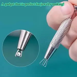 1 piece of precision four-jaw jewelry tweezers, suitable for gemstones, diamonds and bead ornaments, with a serration-free design, multi-functional pliers, an essential tool for jewelry making, Stainless Steel Tweezers