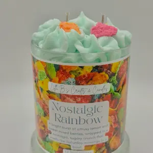 Nostalgic Rainbow Candle - Citrus Lemon & Sweet Mixed Berries Scented with Sugary Crunch