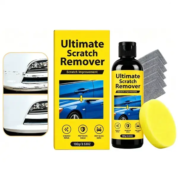 Car Scratch Remover&Paint Repair Kit,Includes 1 Sponge and 5 Polishing Cloths,100g,Works on All Car Colors,Professional Polishing Compound for Light Scratches,Swirl Marks,Scuffs and Paint Imperfections