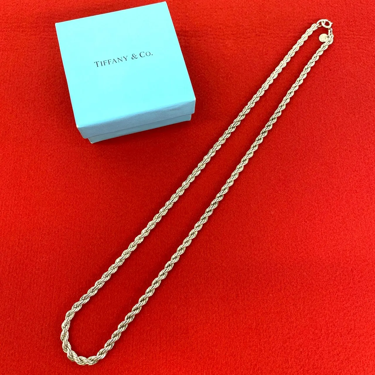 Pre-owned Tiffany & Co. Sterling Silver 925 (Ag925) Small Leather Goods Silver Necklace