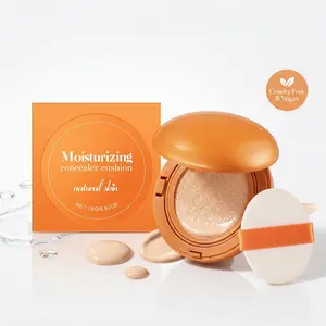 Full Coverage Hydrating Cushion Foundation - Velvet Matte & Lightweight Liquid Makeup, Long-Wear Waterproof Concealer for Natural Skin