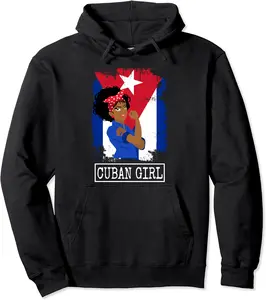 Cuban Girl Strong Cubanita Free Cuba Flag For Girls Women Pullover Hoodie - Karenlyn Shop 96B099P6Y6KK