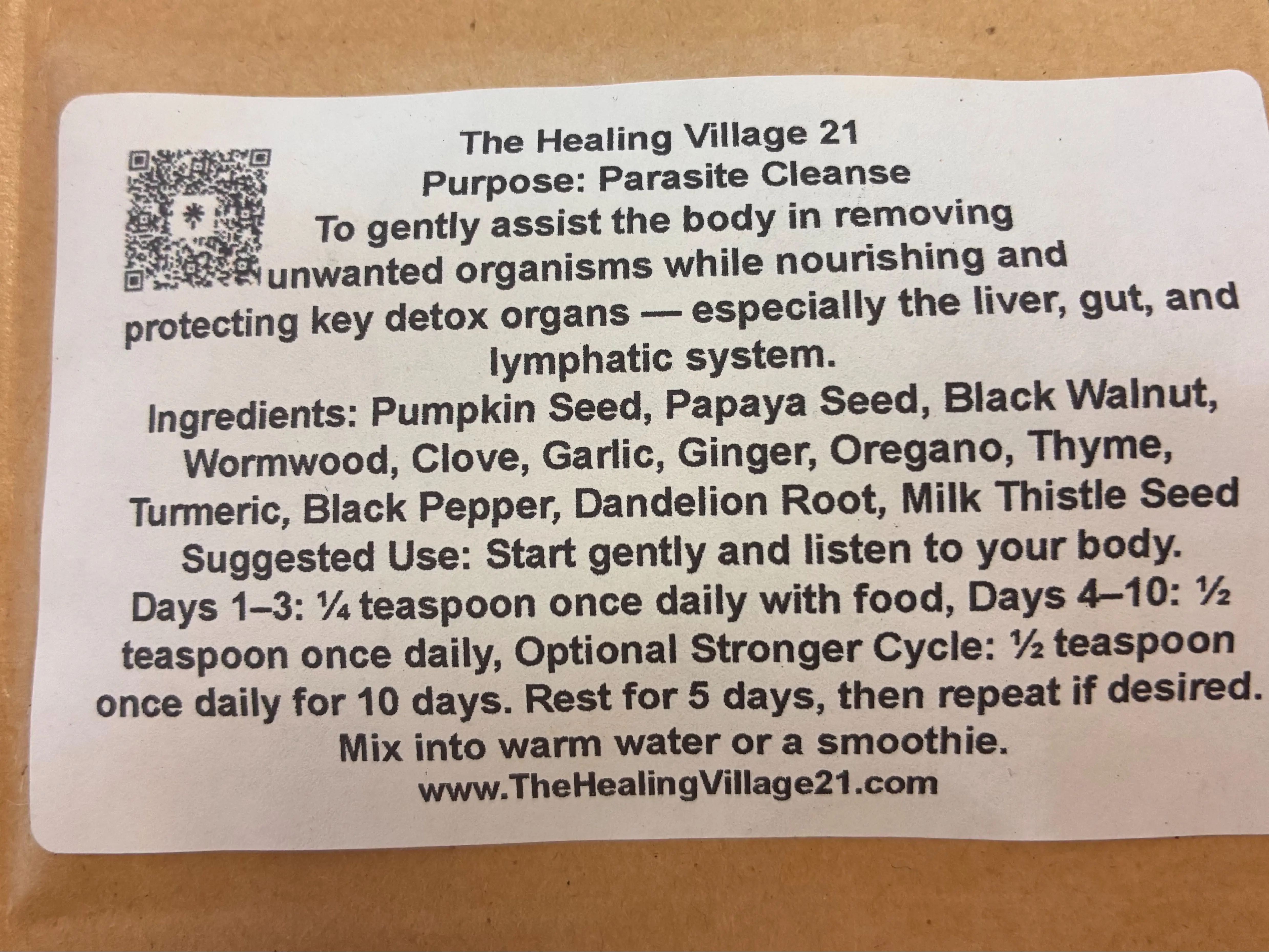 Gentle Parasite & Detox Herbal Blend 1 ounce