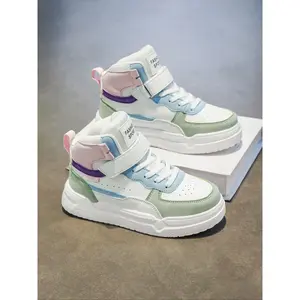 Girls' Fashion Colorful Cute Sports Shoes, Velcro Straps for Easy On/off, Comfortable Soft Sole for Running & Playtime, Trendy Trainers