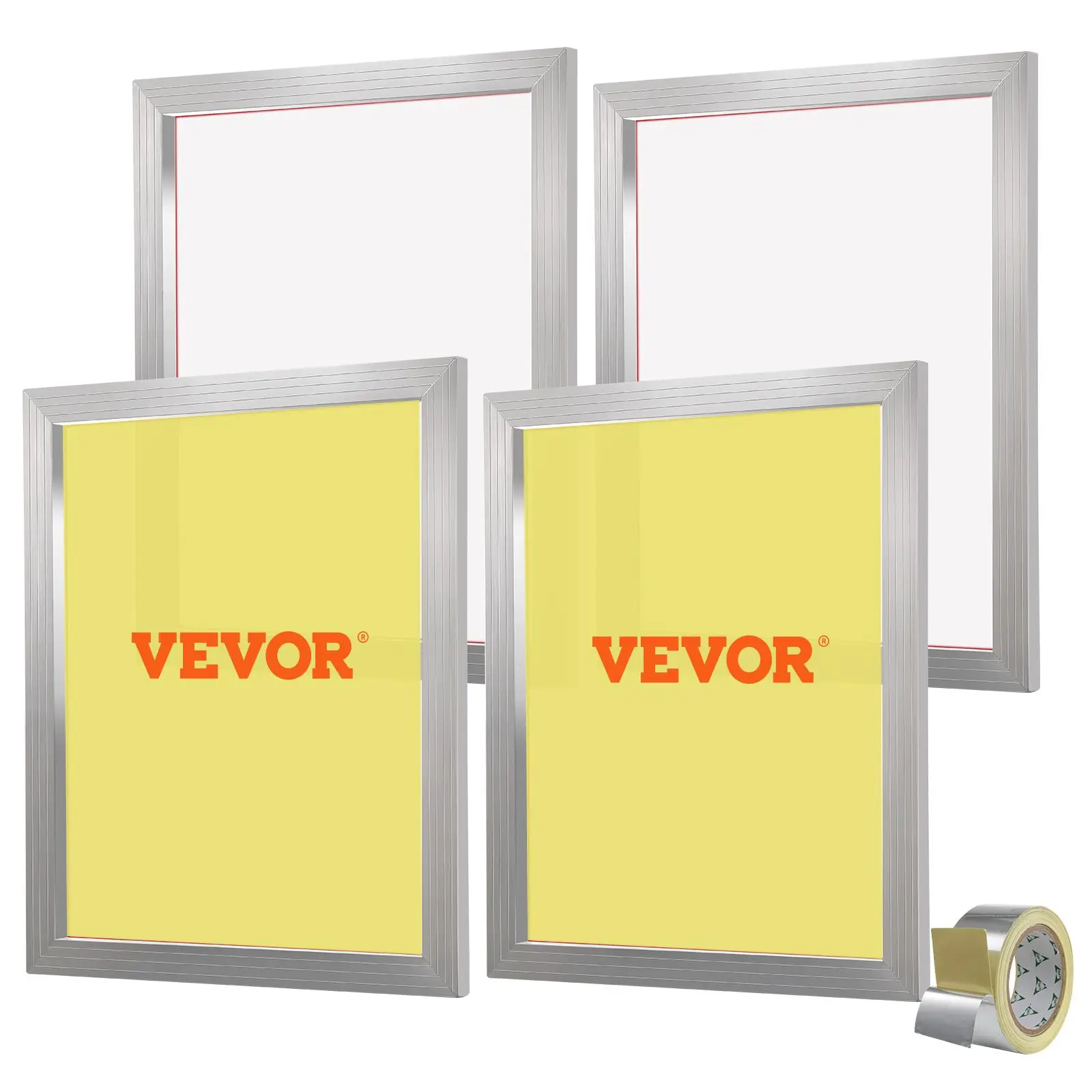 【summerfinds】VEVOR Screen Printing Kit, 4 Pieces Aluminum Silk Screen Printing Frames, 20x24inch Silk Screen Printing Frame with 355 Count Mesh, High Tension Nylon Mesh and Sealing Tape for T-shirts DIY Printing