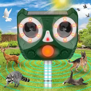 Ultrasonic Animal Repeller,2026 Upgrade Deer Repellent Devices,5 Modes Cat Repellent Outdoor Solar Powered Dog Repellent with Motion Sensor & Flashing Light,Raccoon Repellent for Yard Garden