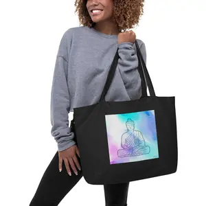 Watercolor Buddha 2 Large organic tote bag