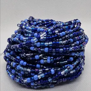 September Sapphire waist beads(tie-on 50 inch)