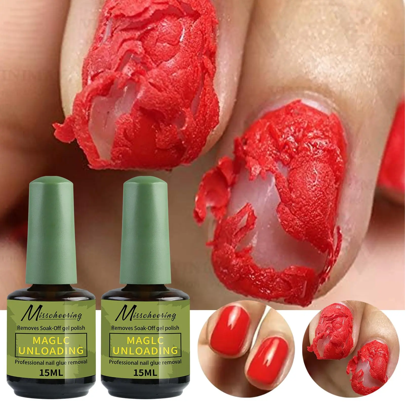 2pcs Magic Fast Nail Gel Polish Easily and quickly removes UV rays in 3-5 minutes Semi Permanent Varnish Nail Art Removal Tools