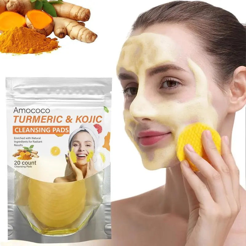 Natural Ingredients Turmeric Cosmetic Face Wipes - Gentle Exfoliating, Smoothening Facial Cleanser & Makeup Remover