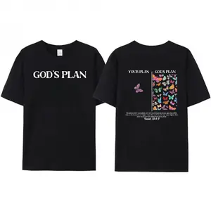 [ New Collection For Women ] God's Plan Unisex Washed T-Shirt, Christian t shirts, Vintage 90s Graphic Tee, Gift Top Womenswear Cotton Streetwear Summer, Gift For Her, For Mom, For Womenswears