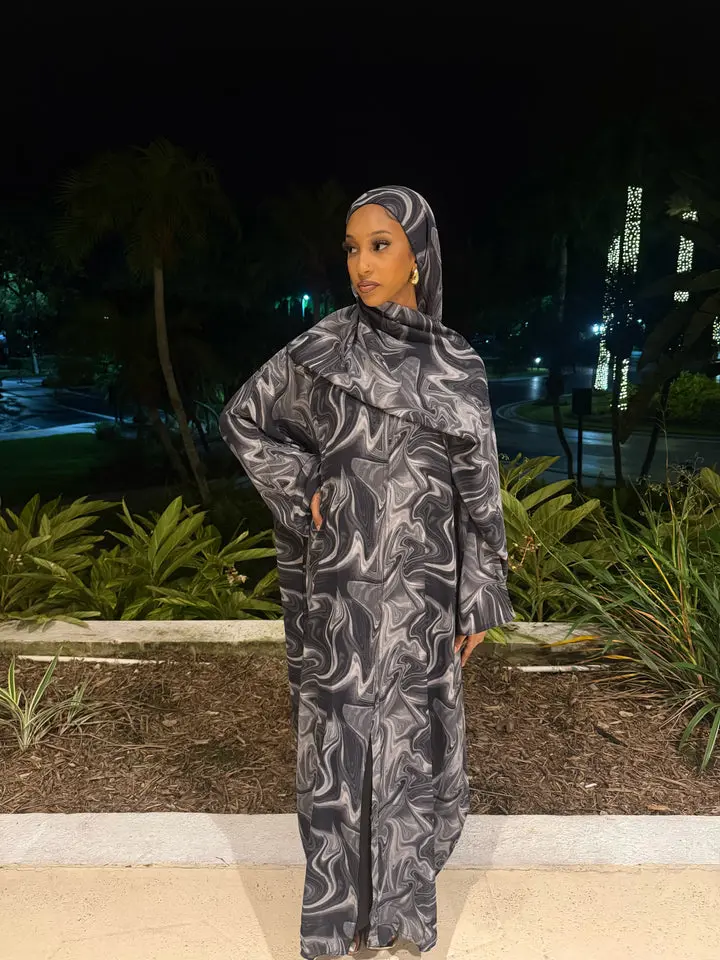Black Marble Muse Abaya Set