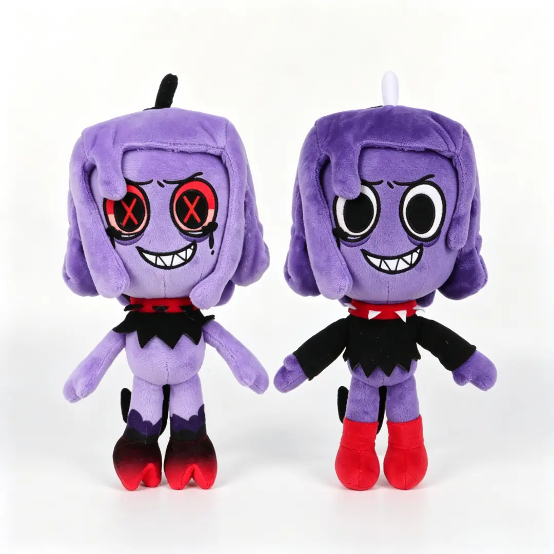 Waxwell Plush & Twisted Waxwell Plush, 11.8in,Dandy's World Game Stuffed Doll, Soft Purple Candle Character Toy, Collectible Plushie, Halloween & Birthday Gift for Roblox Game Fans
