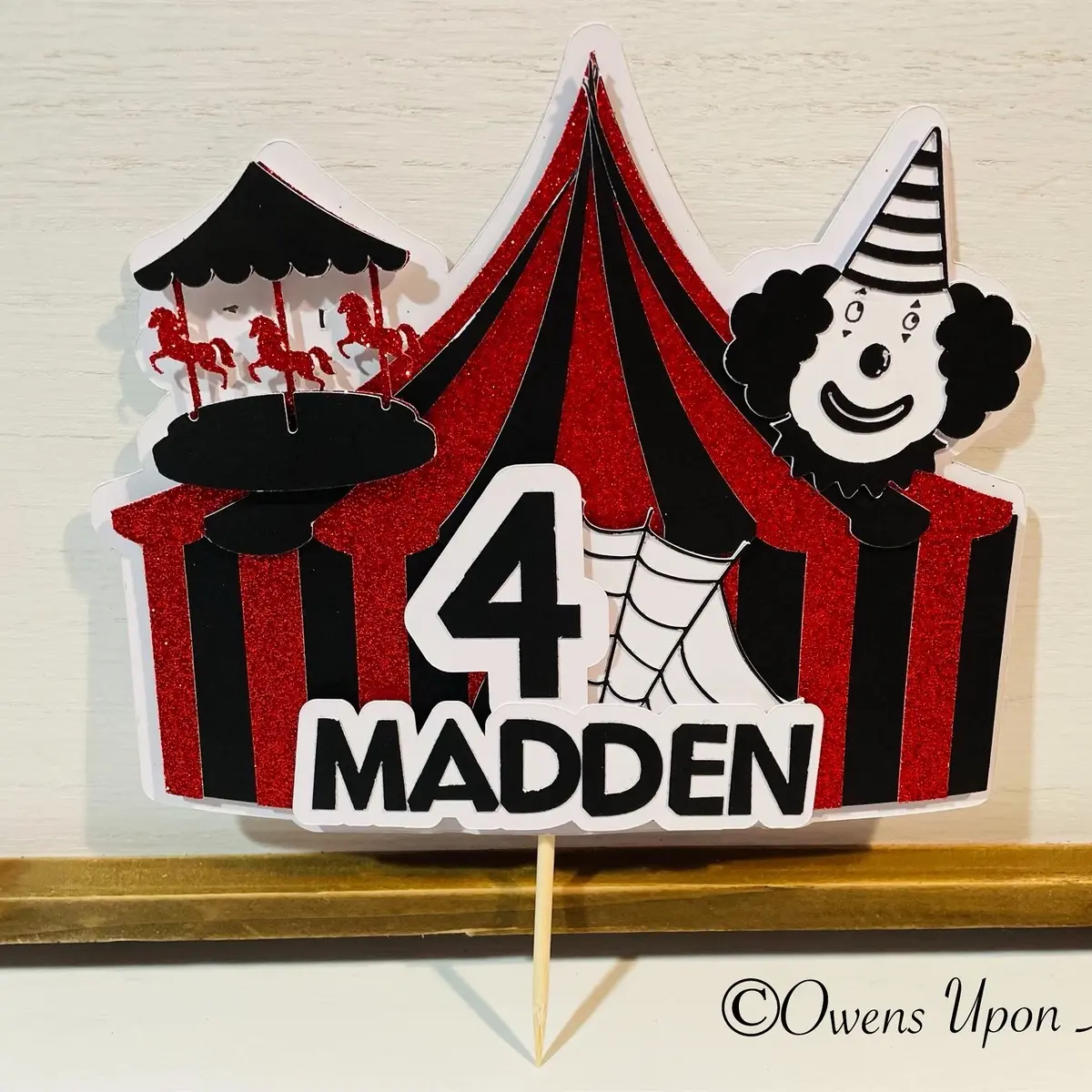 Spooky Carnival/Circus Themed Cake Topper