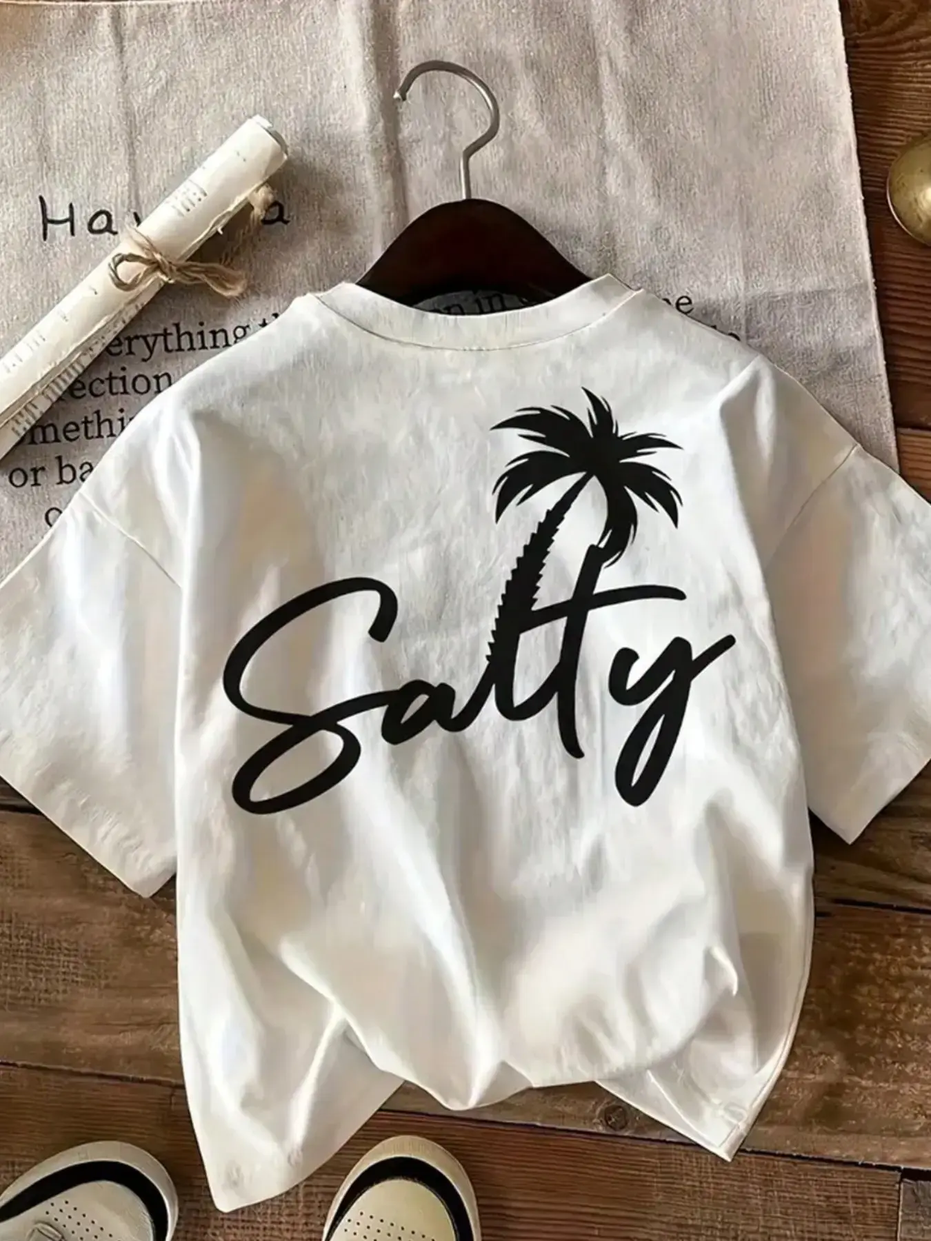 Trending Salty Palm Tree T-Shirt | Viral TikTok Beach Outfit | Oversized Casual Summer Top | Minimalist Coastal Graphic Tee | Streetwear Fashion for Vacation & Daily Wear | Unisex Aesthetic Clothing