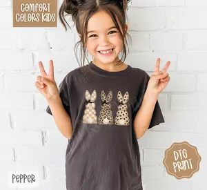 Leopard Bunnies Comfort Colors Youth Tshirt