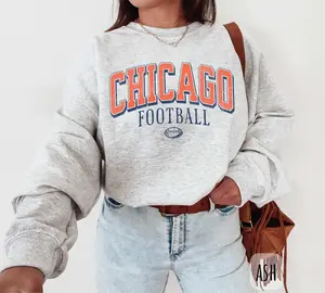 Vintage Chicago Football Crewneck Sweatshirt, Custom Chicago Football Shirt, Chicago Fan Apparel, Bear Sweatshirt, Chicago Game Day T-Shirt