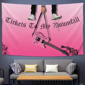 Machine Gun Kelly Rap Rock Artist Wall Tapestry Hip Hop Aesthetic Backdrop Music Poster Hanging Cloth Art Bedroom Living Room Dorm Decor Room Decoration Fabric Banner
