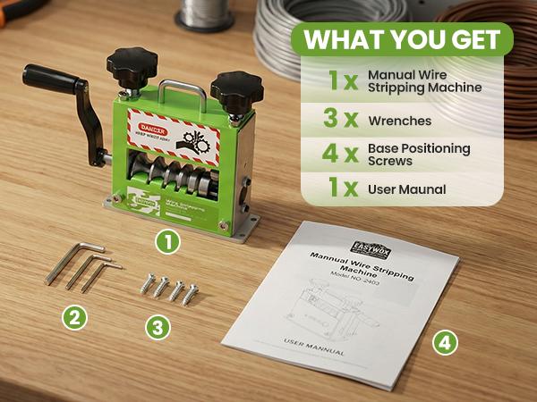 EasyWox Manual Wire Stripping Machine, Drill Powered Hand Crank Wire Stripper Tool with 6 Channels 5 Blades, Fits 0.06"–0.67" Wires, Scrap Wire Stripping Machine for Scrap Copper Recycling tiktokshopbacktoschool,back to school,back to school haul