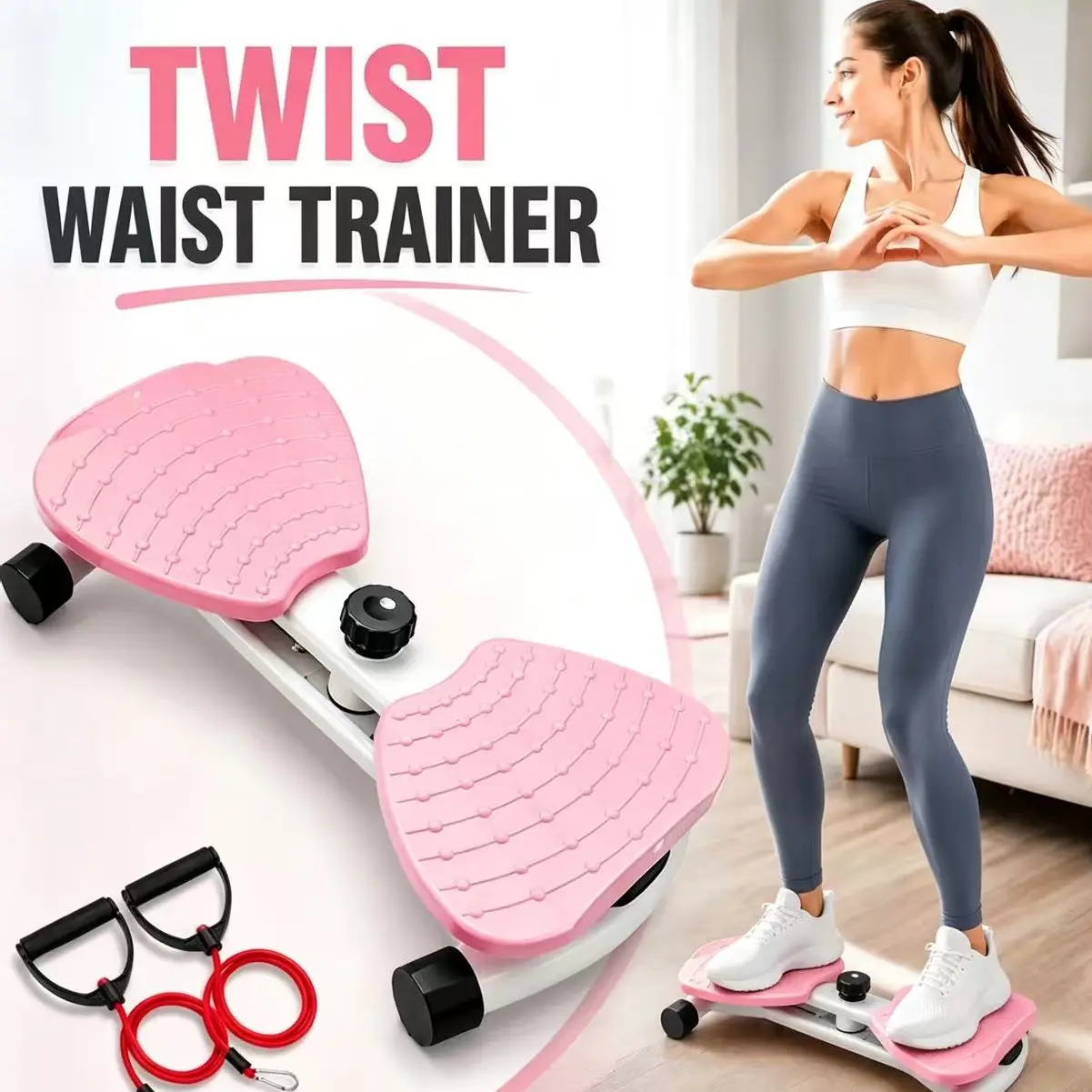 Twist Balance Board with Adjustable Resistance, Portable Anti-Slip Fitness Equipment for Home Core & Stability Training, Indoor Use