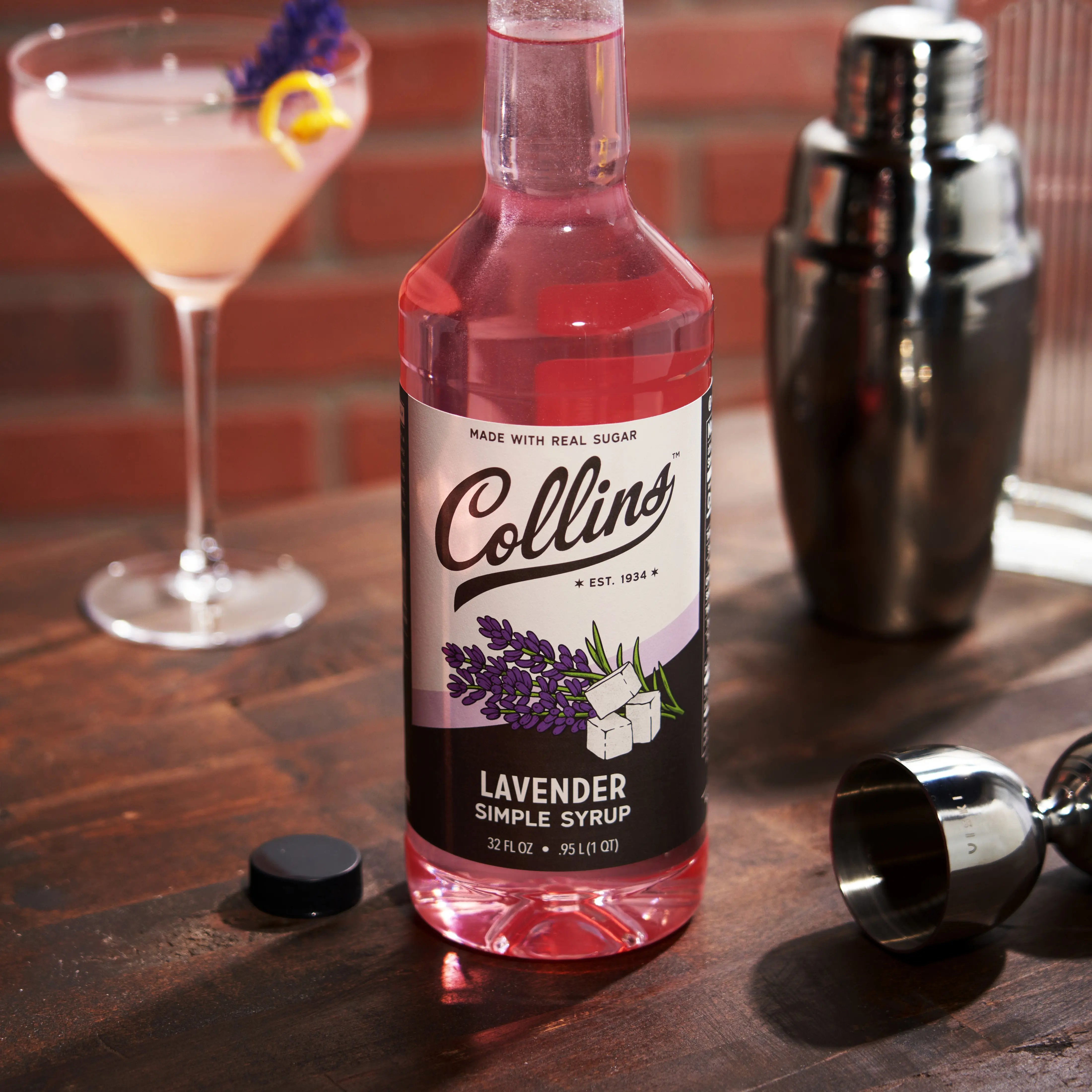 Lavender Simple Syrup 32 oz - Made with Real Sugar, Elevates Cocktails, Coffee, Baking & Desserts, Floral Sweetness in a Bottle