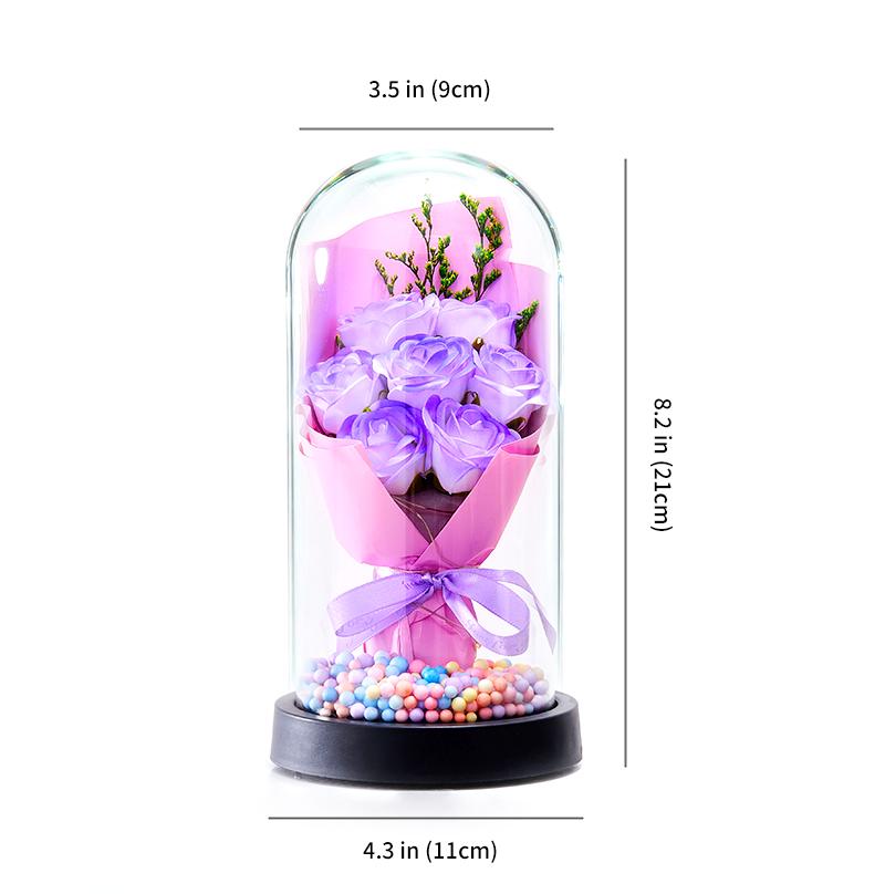 Birthday Rose gifts for Her,Women's history month Flowers gifts for Mom Women Girlfriend,Mother's day gifts for Women,Valentines gifts for wife,Colorful Light Up Rose in A Glass Dome,Anniversary Christmas roses gift for wife daughter