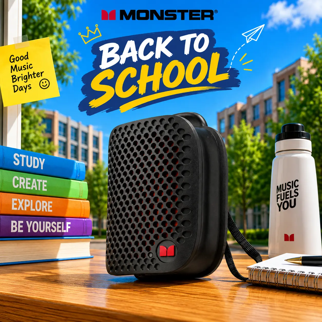 MONSTER M3 Mini Bluetooth Speaker, Magnetic Clip-On Wearable Wireless Speaker with TWS Stereo Sound, IPX7 Waterproof, Lightweight 80g Portable Speaker for Travel, Camping, Outdoor Activities, Work & Everyday Use - TikTokShopBackToSchool