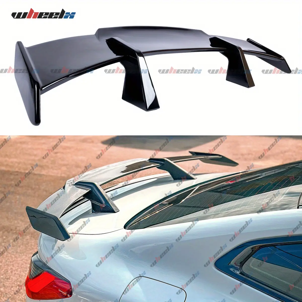 Universal 58'' ABS Racing GT Style Rear Trunk Spoiler Wing Lip For Most Vehicles - Corvette,Camaro,Ford Mustang,Dodge,Mazda,BMW,Benz,Audi,KIA,Infiniti,Honda,Toyota Camry