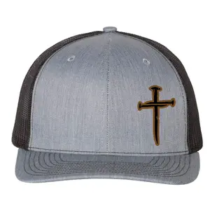 Nail Cross hat, Christian leather patch trucker cap, faith-based snapback, gospel hat, forgiveness message gift