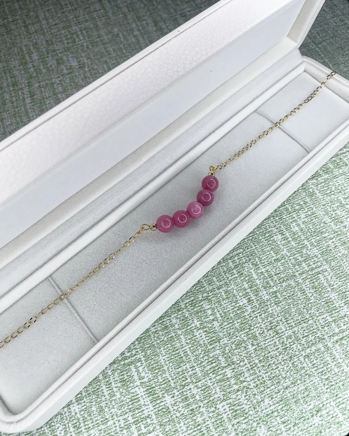Pink and Gold Marble Necklace