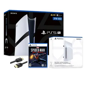 PlayStation 5 Pro 2TB SSD Console with Disc Drive, Wireless Controller and Spider-Man: Miles Morales - CFI-7019 PS5 Pro