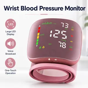 【DealsForYouDays】Rechargeable Wrist Blood Pressure  with LED Touch Screen, Voice Broadcast & 99x2 Memory — Accurate Home BP Tracking Made Simple,Suitable 5.3 - 7.6 inches