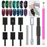 12-Piece Cat Eye Nail Magnet Set, Multifunctional No-Scent Design, Manicure, Flower & Lightning Patterns, Stunning Nail Art Effects, Nail Art Kit, Nail Decoration Kits