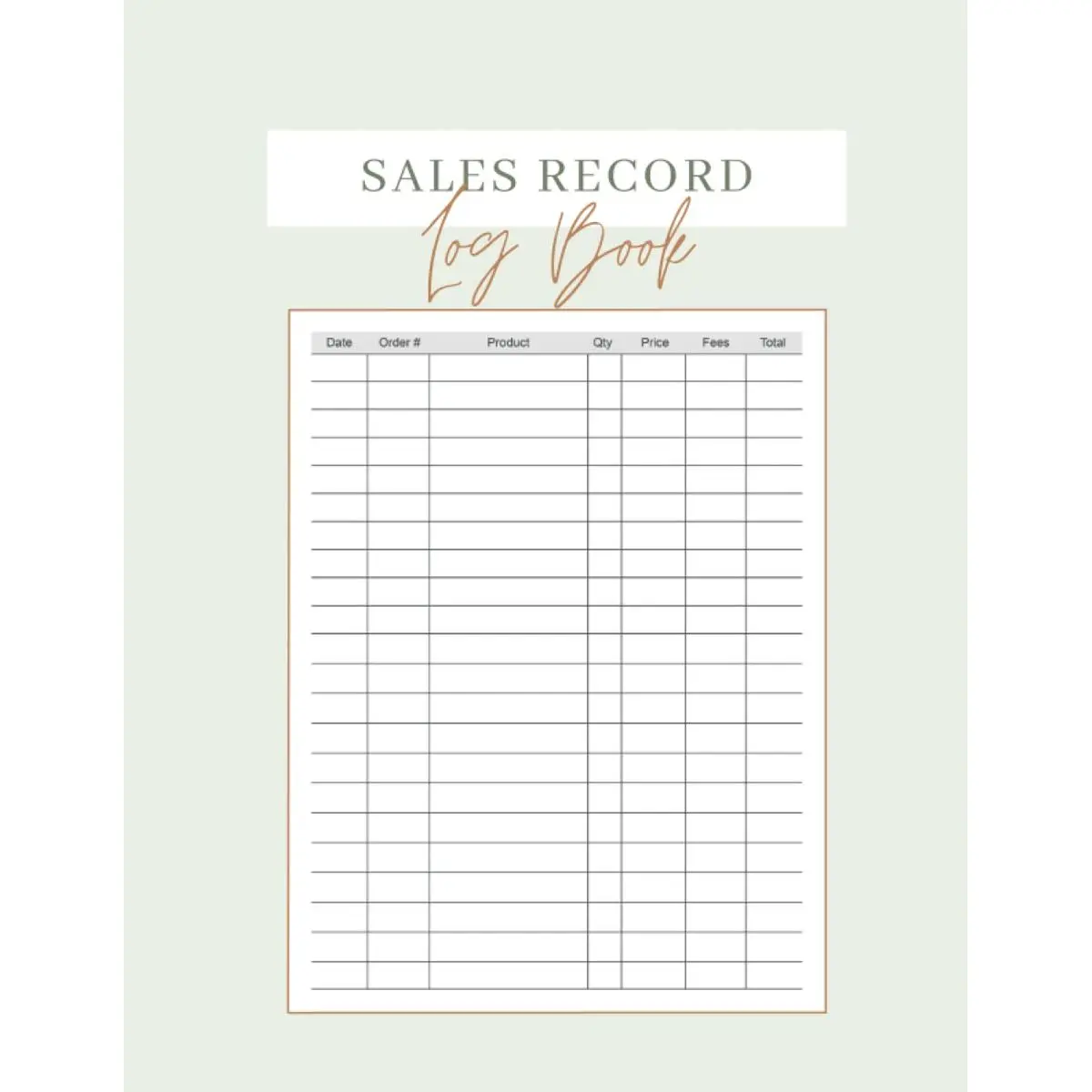 Sales Record Log Book: A Notebook To Keep Track Of Orders That Have Been Received - Simple Sales Tracker For Small Business Paperback – December 17, 2021