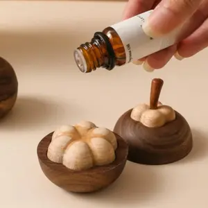 1 Set Natural Longan Wood Essential Diffuser - Flameless and Battery-Distributor with Slow Release Fragrance, Decorative Cylindrical Design, Suitable Home, Office, Study - Elegant Wood Grain Essential Diffuser, Safe and Pet-Friendly