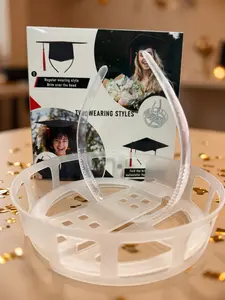 Boxed Graduation Hat Clip Headband, Durable and Stylish Hair Accessory for Graduates, All-Season Preppy Plain Headband
