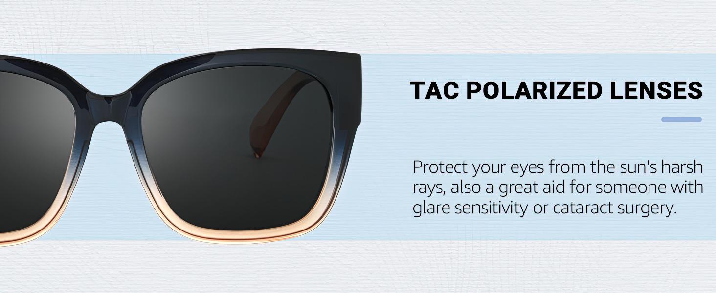 Oversized Square Fit-Over Sunglasses for Women, Polarized Polycarbonate Lenses with UV400 Protection, Plastic PC Frame for Driving, Womens Sunglasses, Accessories For Women, Full Rim