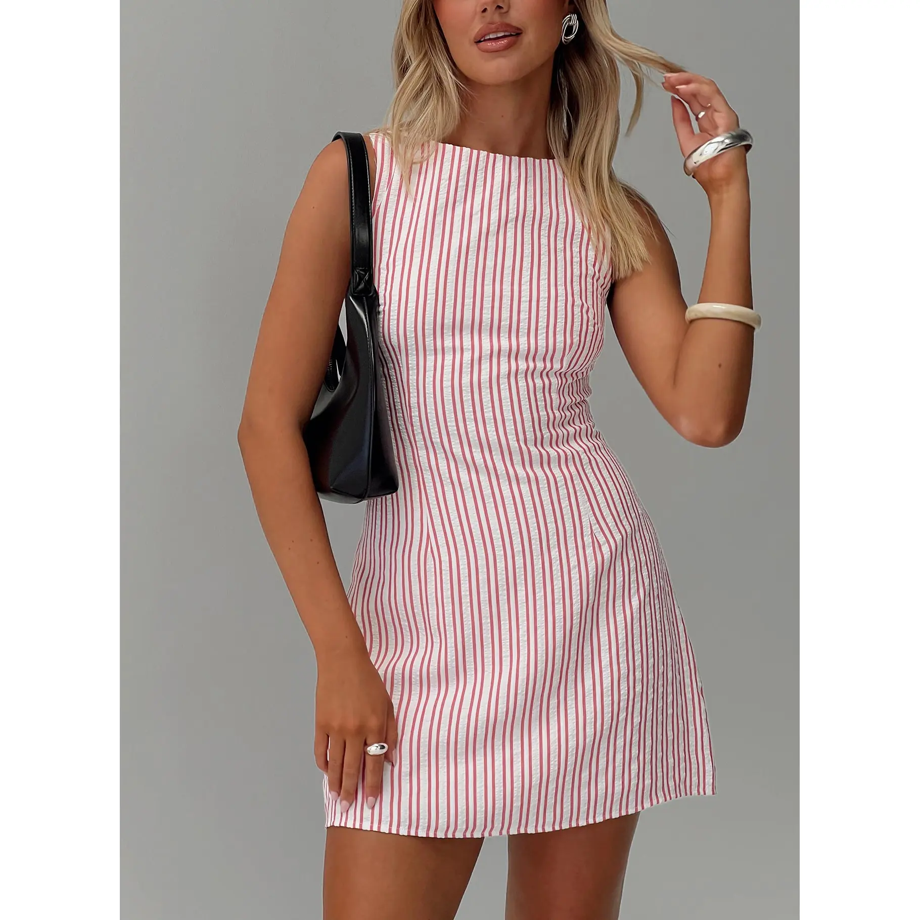 alfalfa shift mini dress green stripe Cinderella Divine 7481 – B Chic Fashions