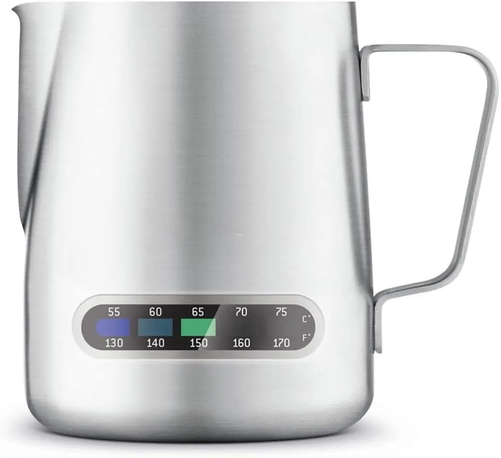 Breville the Temp Control Milk Jug-  Premium Stainless Steel with Integrated Thermometer for Latte Art