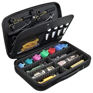 Portable Barber Clippers Case Large Barber Travel Case for Hair Clippers Trimmers Shears Grooming Tools Professional Barber Supplies Organizer Storage Bag