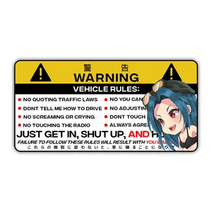 Emporium Original: "Vehicle Rules" Anime Warning Sticker