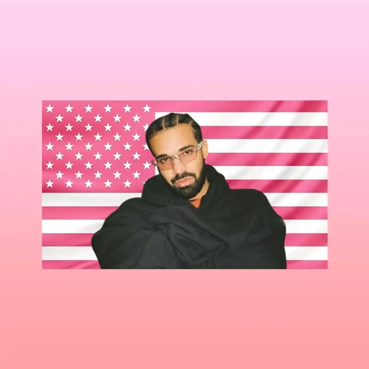 Drake Pink American Flag Tapestry – Rapper Wall Art Decor | Aesthetic Hip Hop Room Flag | Music Fan Decor Gift Lightweight Indoor Wall Art