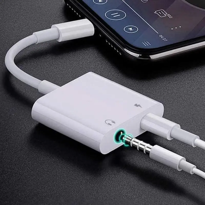 2-in-1 Charging & Auxiliary Audio Adapter, Charger & Auxiliary Audio Converter, Mobile Adapter USB Compatible with iPhone 14 Pro Max 13 12 11 XS XR 8Plus 7 Electronic