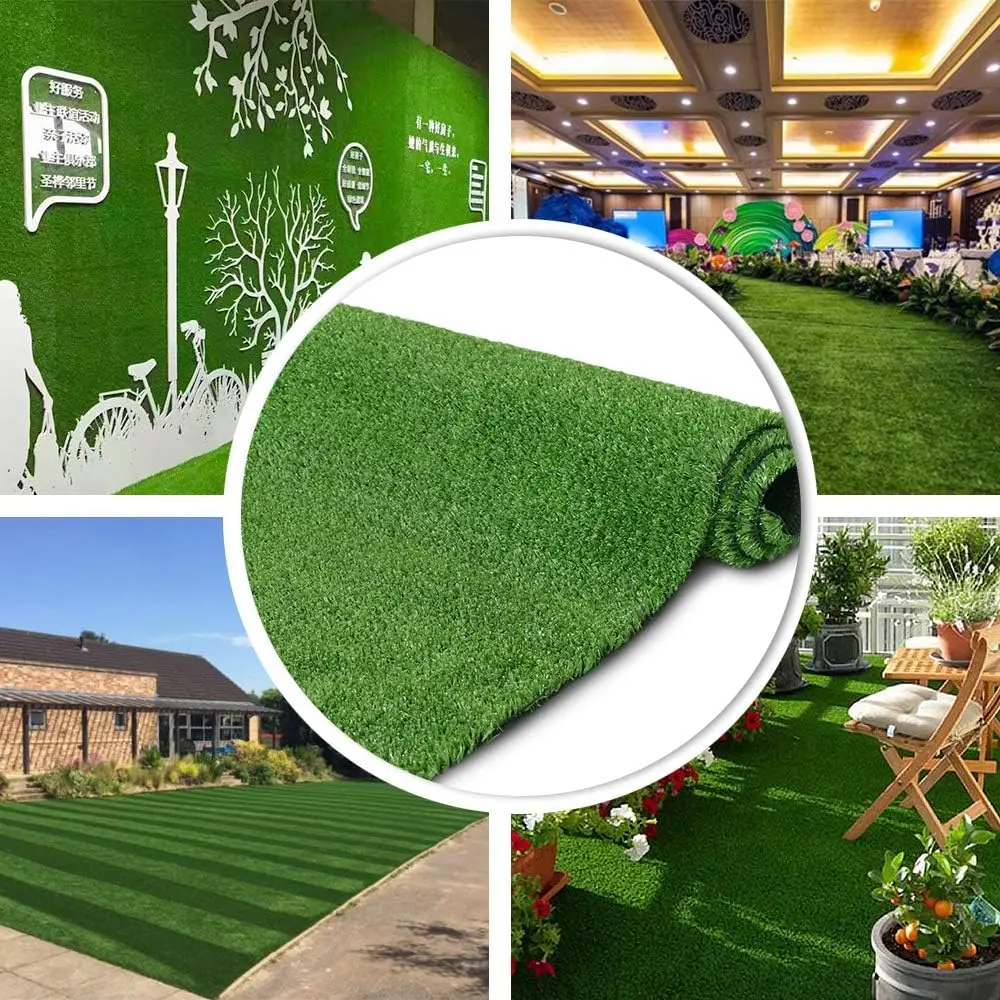 Durable 0.4in Eco-Resistant Artificial Turf Mat, Indoor-Outdoor Synthetic Grass for Dogs