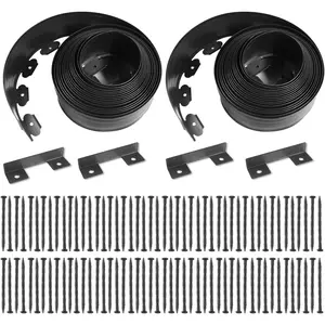 Garden Border Edging Roll?4 Inch High? 66FT Total (2 Rolls of 33FT) with 100 Hard Stakes, Flexible Plastic No Dig Landscape Edging for Lawn, Garden, Flower Beds, Paver & Walkway Edges